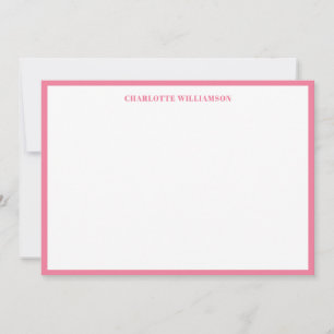 Carte De Remerciements Typographie Gras Nom Personnalisé Bordure Rose