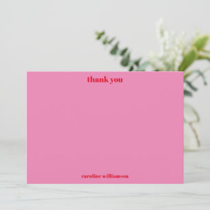 Carte De Remerciements Typographie Gras Personnalisée Rose Rouge Enterrem