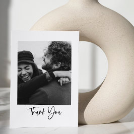 Carte De Remerciements Typographie minimaliste moderne Mariage photo