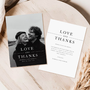 Carte De Remerciements Typographie moderne élégante Mariage photo