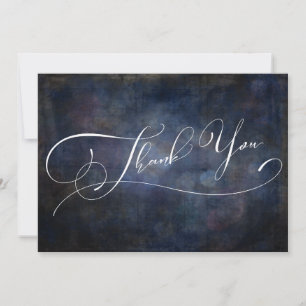 Carte De Remerciements Typographie moderne élégante Marine Grunge Bokeh