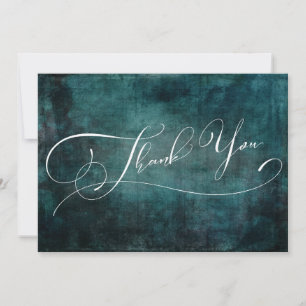 Carte De Remerciements Typographie moderne élégante Perturbé Turquoise Gr