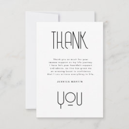 Carte De Remerciements Typographie moderne Photo Graduation Party Invitat