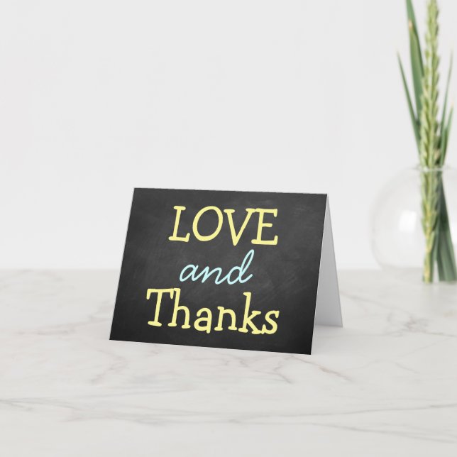 Carte De Remerciements Typographie Moderne sur Tableau Mariage Remercieme (Devant)