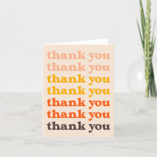 Carte De Remerciements Typographie Rétro Simple Peach et Jaune