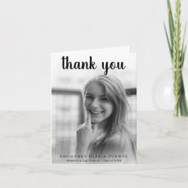 Carte De Remerciements Typographie simple en gras Graduation moderne