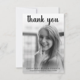 Carte De Remerciements Typographie simple en gras Graduation moderne