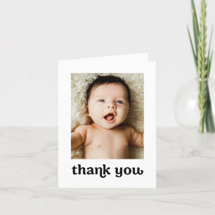 Carte De Remerciements Typographie tendance Simple Moderne 2 Photos pour 