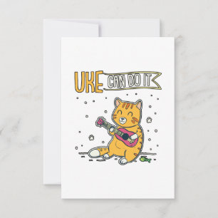 Carte De Remerciements UKE Peut Le Faire Ukulele Ukelele Cat Guitare Musi
