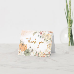 Carte De Remerciements Un Baby shower Automne Un Peu Citrouille