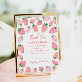 Carte De Remerciements Un Baby shower de fraises doux au Berry
