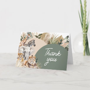 Carte De Remerciements Un Baby shower Safari Un Peu Sauvage