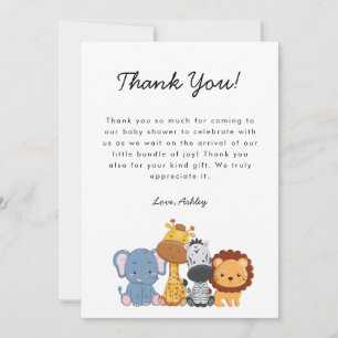 Carte De Remerciements Un Baby shower sauvage de la jungle
