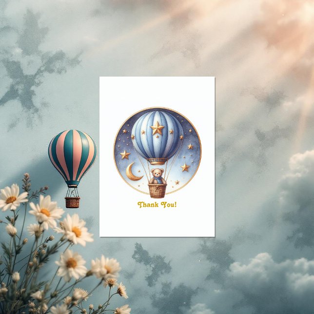 Carte De Remerciements UN ballon à air chaud (ONEderful Hot Air Balloon Thank You Card)