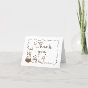 Carte De Remerciements Un bébé brasse du Baby shower de café
