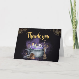 Carte De Remerciements Un bébé brasse le Baby shower Éffrayant d'Hallowee