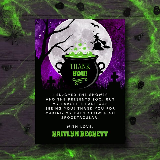 Carte De Remerciements Un bébé brasse un Baby shower d'Halloween (Créateur téléchargé)