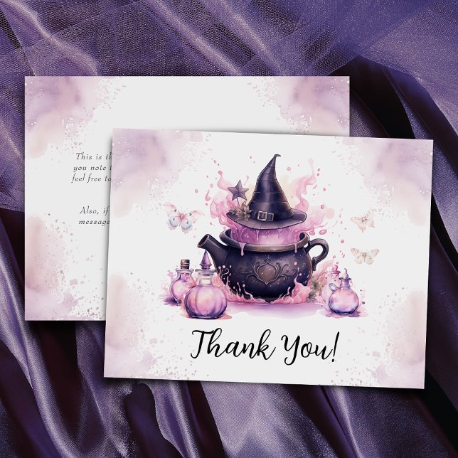 Carte De Remerciements Un bébé brasse un Baby shower d'Halloween rose (Créateur téléchargé)
