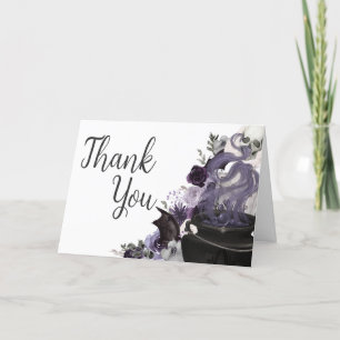 Carte De Remerciements Un bébé brasse un Baby shower gothique d'Halloween