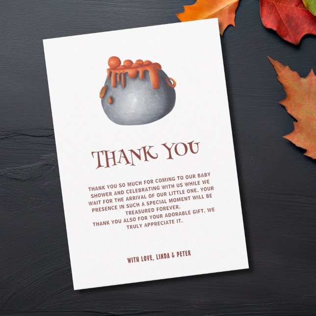 Carte De Remerciements Un bébé brasse un Baby shower neutre d'Halloween (Créateur téléchargé)