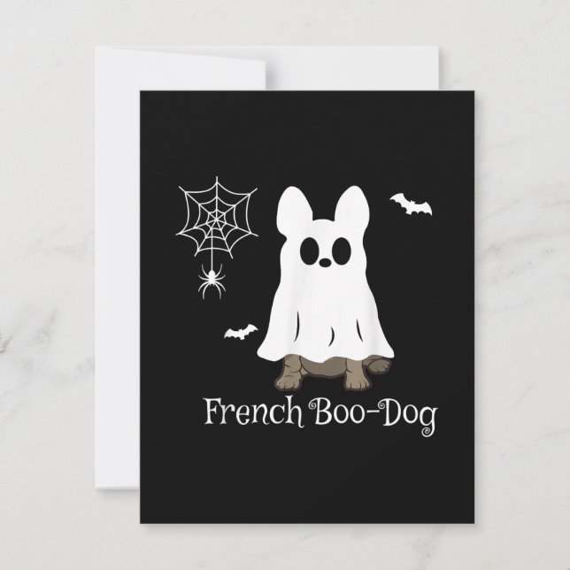 Carte De Remerciements Un chien de taureau français à Halloween (Devant)