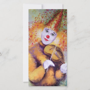 Carte De Remerciements Un clown doux jouant du violon