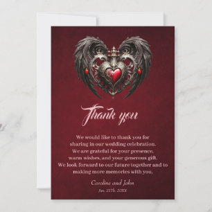 Carte De Remerciements Un coeur gothique étonnant