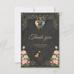 Carte De Remerciements Un coeur steampunk impressionnant