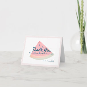 Carte De Remerciements Un dans un Melon Watermelon Girl Anniversaire