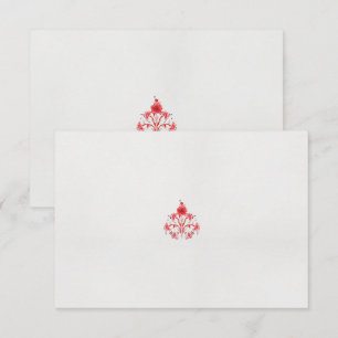 Carte De Remerciements un design de fleur rouge sur un arrière - plan bla