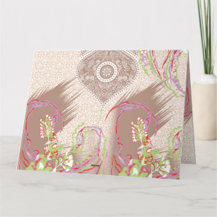 Carte De Remerciements un design de vase rouge avec des fleurs dessus