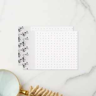 Carte De Remerciements Un dessin floral noir et blanc complexe sur fond