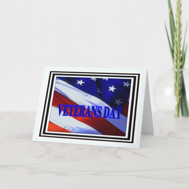 Carte De Remerciements Un drapeau pour nos vétérans (Devant)