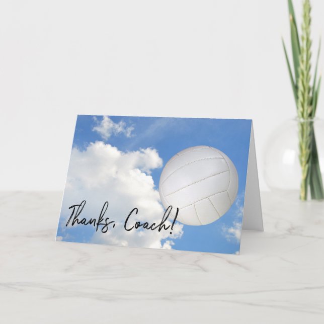 Carte De Remerciements Un entraîneur de volley-ball remercie (Devant)