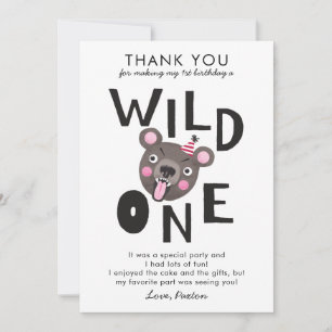 Carte De Remerciements Un ęr anniversaire sauvage