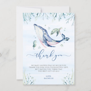 Carte De Remerciements Un garçon sous le Baby shower marin