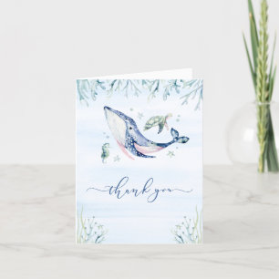 Carte De Remerciements Un garçon sous le Baby shower marin