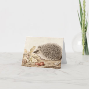 Carte De Remerciements Un hérisson dans un paysage par Giovanna Garzoni