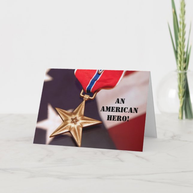 Carte De Remerciements Un héros américain ! (Devant)