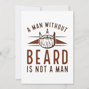 Carte De Remerciements Un Homme Sans Barbe N'Est Pas Un Homme