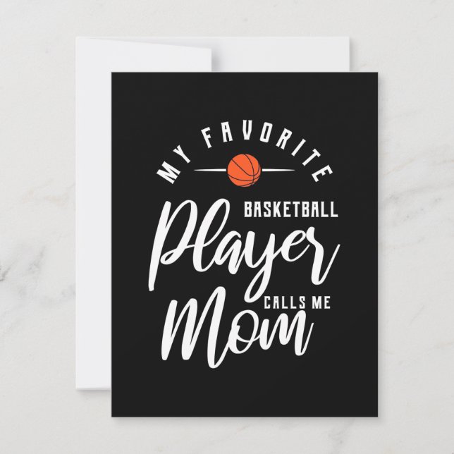 Carte De Remerciements Un Joueur De Basket M'Appelle Maman (Devant)