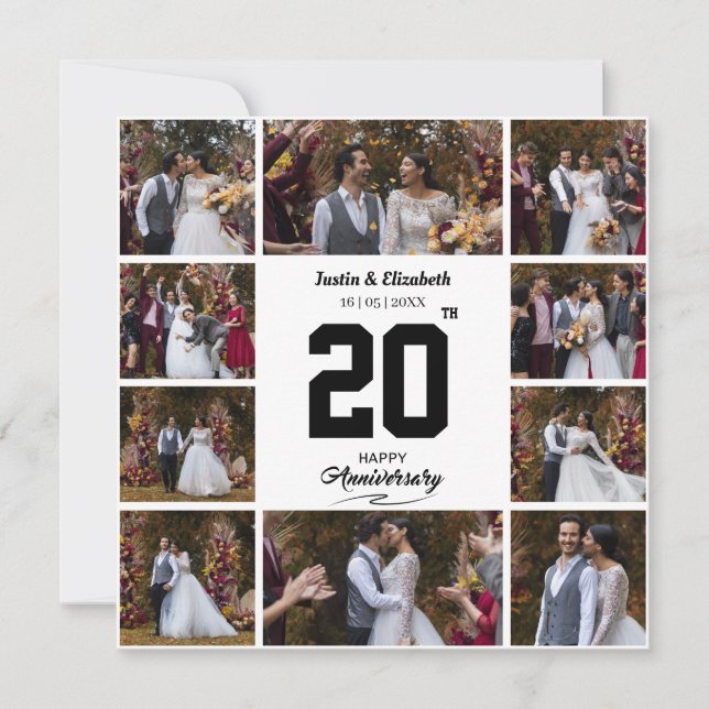 Carte De Remerciements Un joyeux anniversaire 10 photo Collage (Devant)