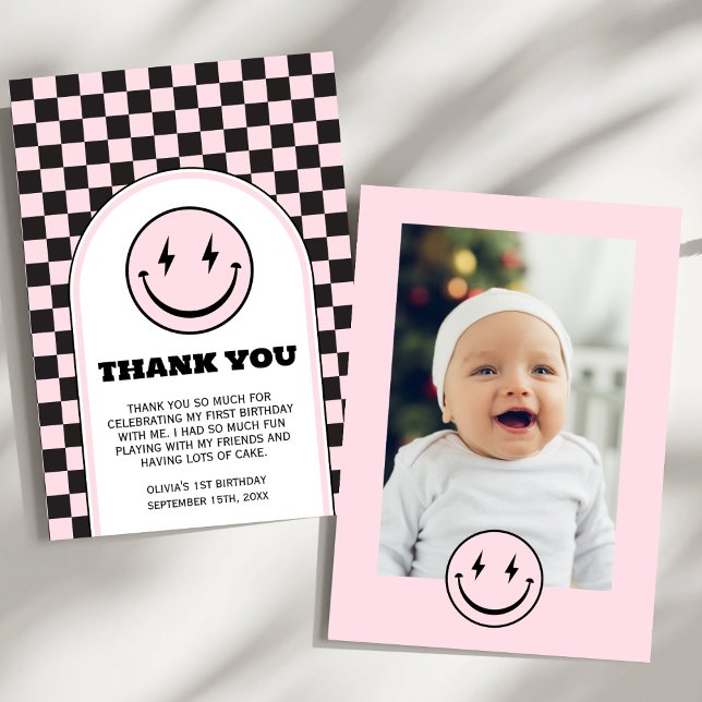 Carte De Remerciements Un joyeux bébé anniversaire Photo Appartement Cart (Créateur téléchargé)