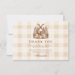 Carte De Remerciements Un joyeux Camper Mountain Forest 1er anniversaire