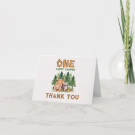 Carte De Remerciements Un Joyeux Camper Woodland Watercolor 1er anniversa