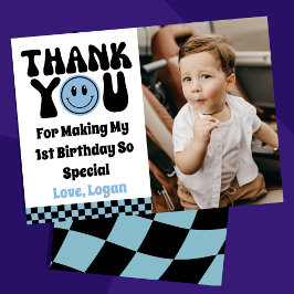 Carte De Remerciements Un joyeux Dude Retro Boy 1er Anniversaire Photo