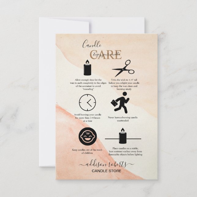 Carte De Remerciements Un minimum professionnel Terracota Candle Care Mer (Devant)