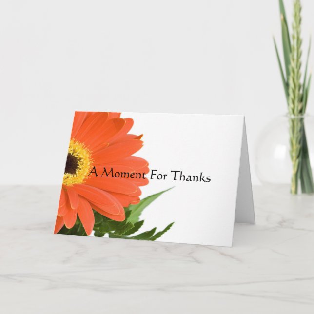 Carte De Remerciements Un moment pour des mercis (Devant)