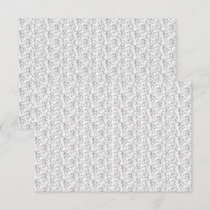 Carte De Remerciements Un motif floral noir et blanc classique, illustran
