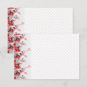 Carte De Remerciements Un motif floral noir et blanc complexe sur fond